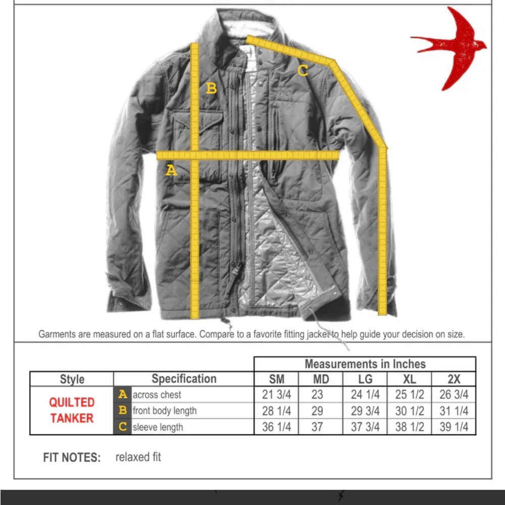 Relwen Quilted Insulated Tanker Jacket in charcoal - Picture 6 of 6